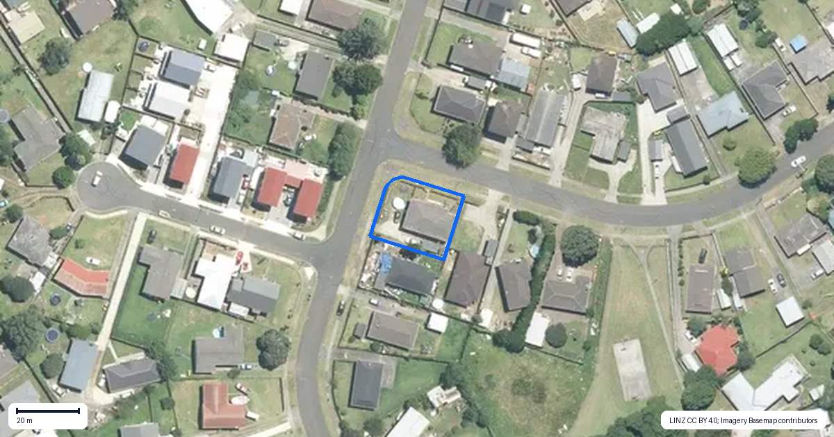 Property context map for 14 Tasman Street, Pukekohe