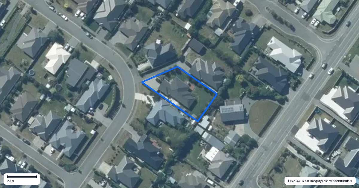 Property context map for 16 Quartz Drive, Rolleston