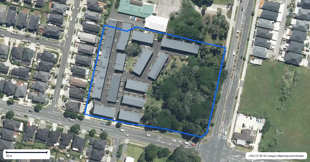 Property context map for 58/182 Flat Bush School Road, Flat Bush, Auckland