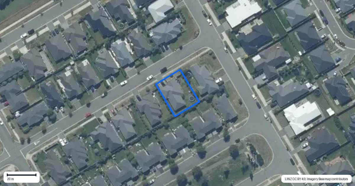 Property context map for 32 Burford Way, Rolleston