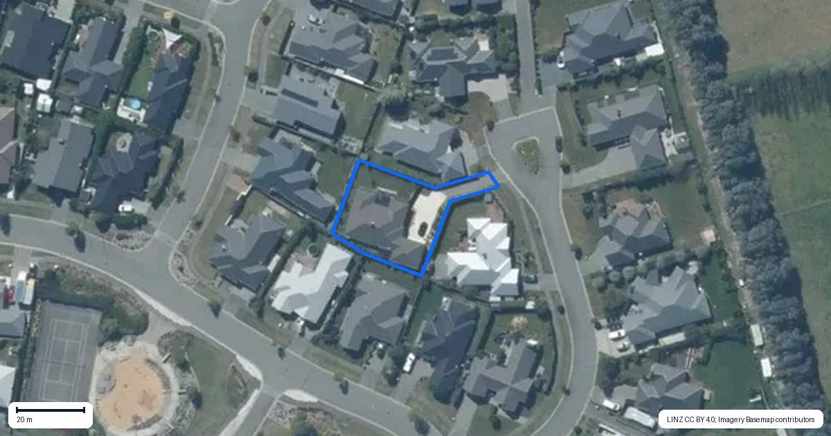 Property context map for 5 New Creek Mews, Rolleston