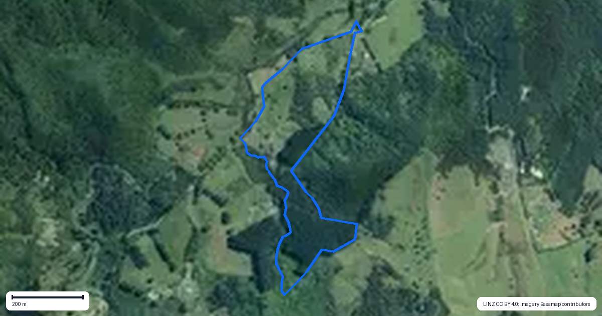 Property context map for 495 Mill Creek Road, Kaimarama, Whitianga