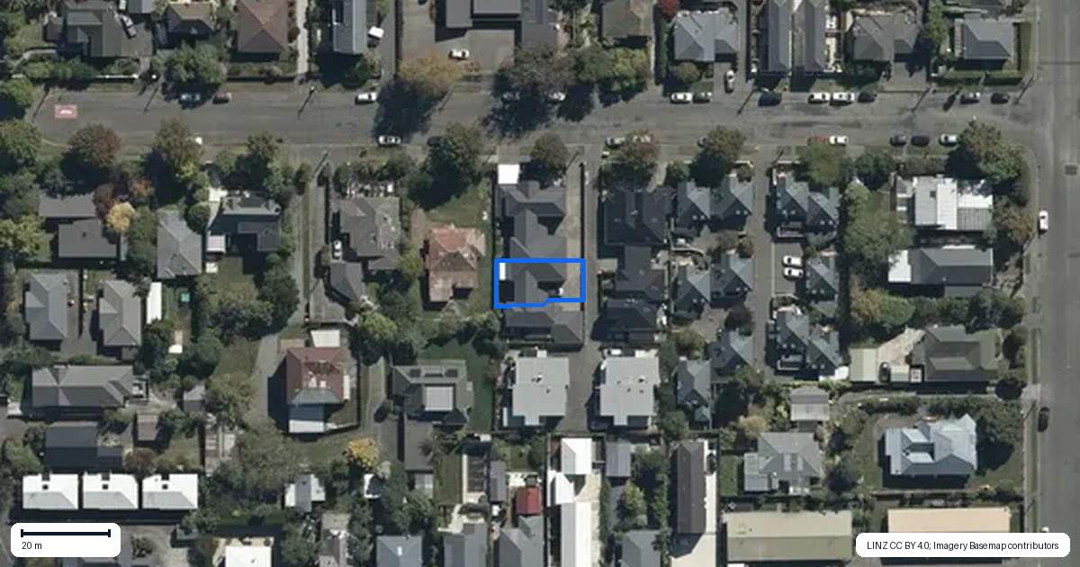 Property context map for 3/24 Eversleigh Street, St Albans, Christchurch