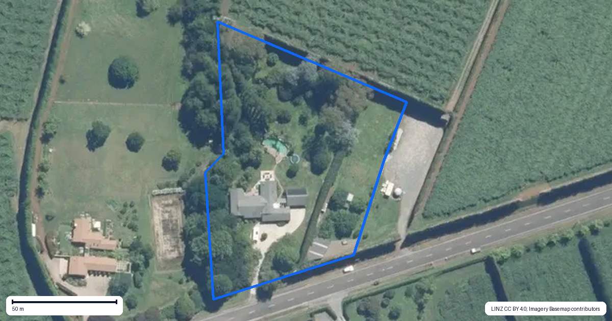 Property context map for 854 No 1 Road, Te Puke