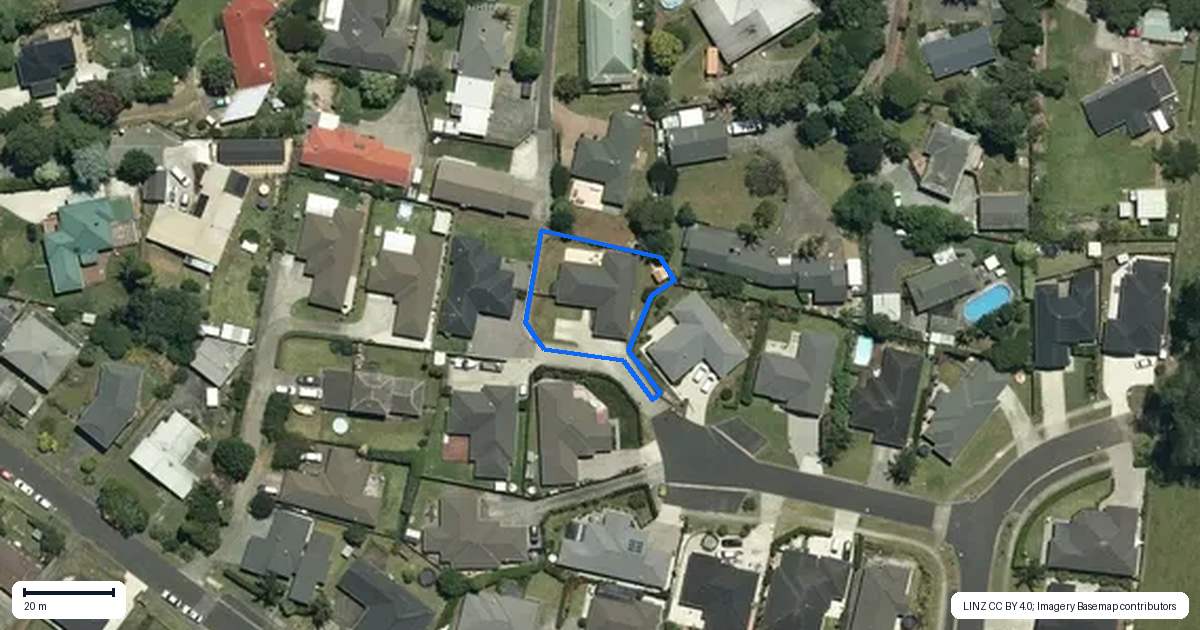 Property context map for 8 Brian Cowley Place, Tuakau