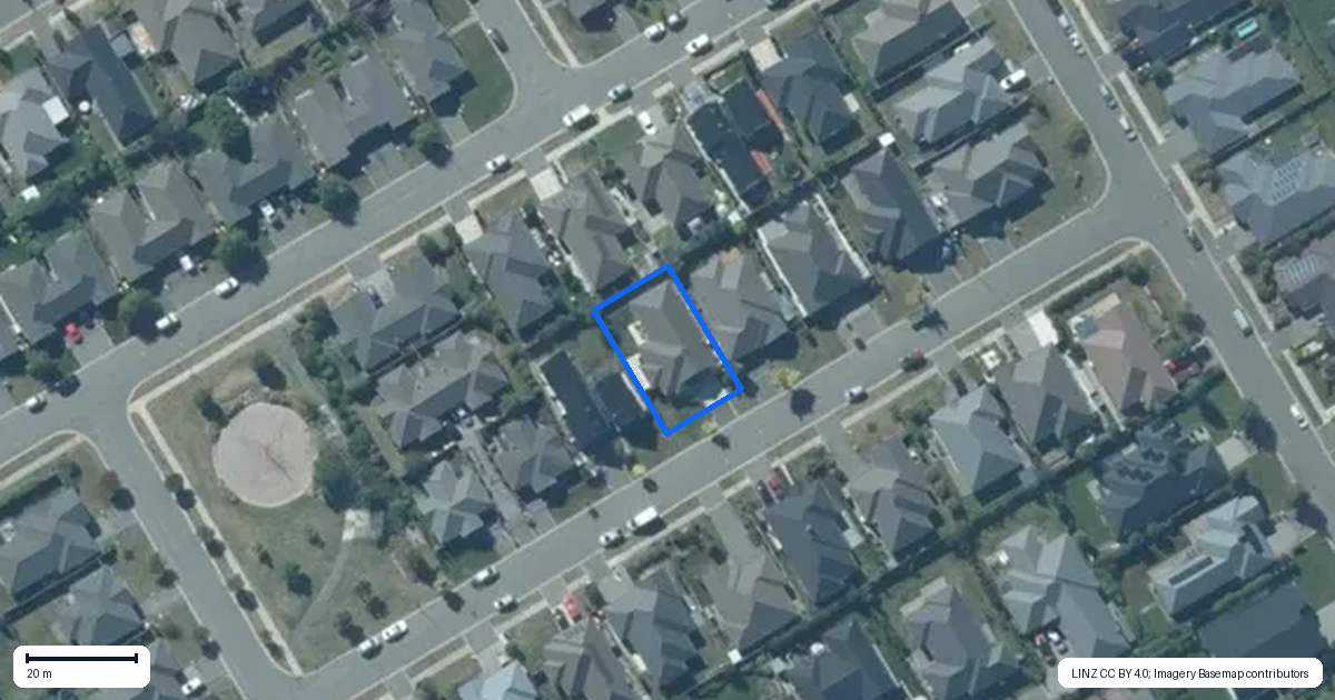 Property context map for 10 Berners Way, Rolleston