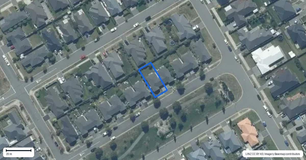 Property context map for 53 Farnborough Way, Rolleston