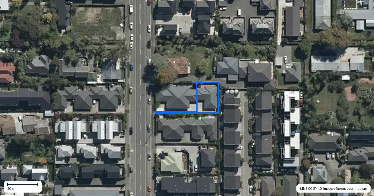 Property context map for 3/542 Madras Street, St Albans, Christchurch