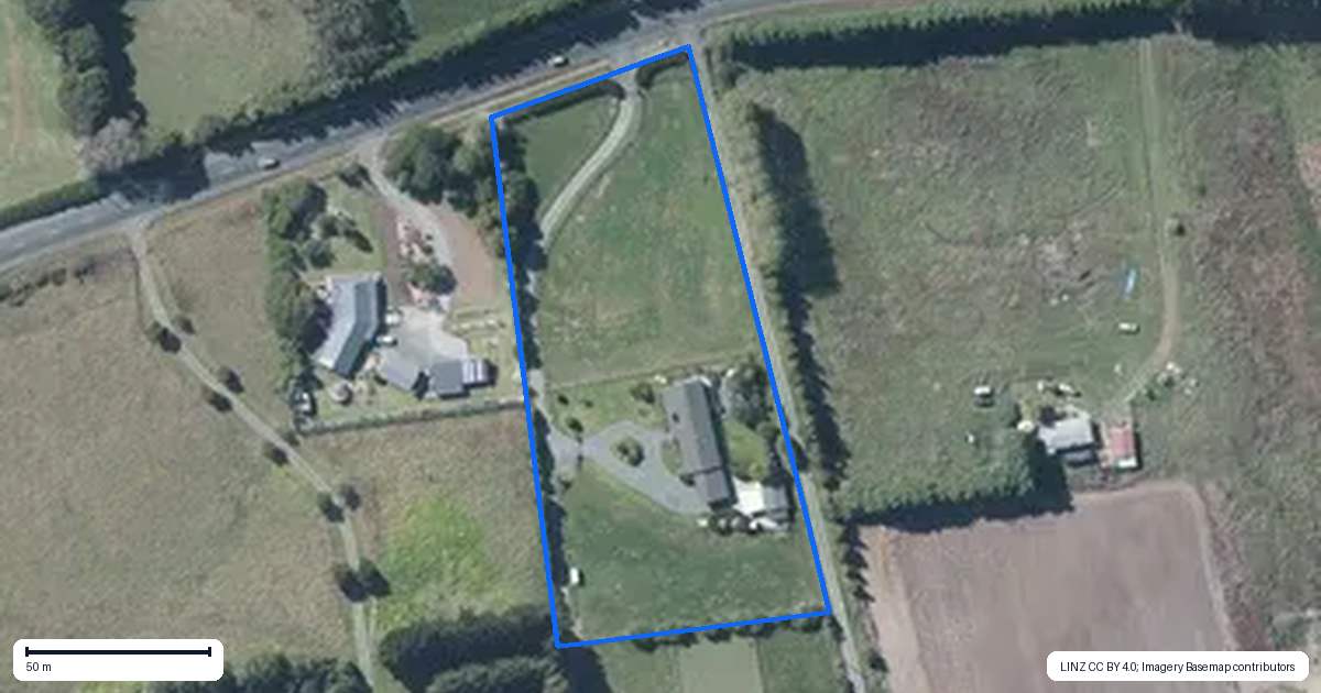 Property context map for 210 Clarks Beach Road, Clarks Beach