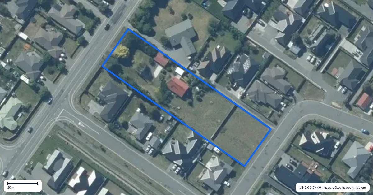 Property context map for 157 Brookside Road, Rolleston