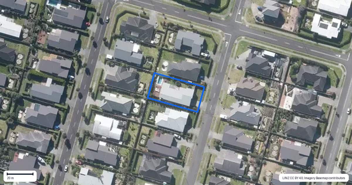 Property context map for 17 Kaiawa Street, Beachlands, Auckland