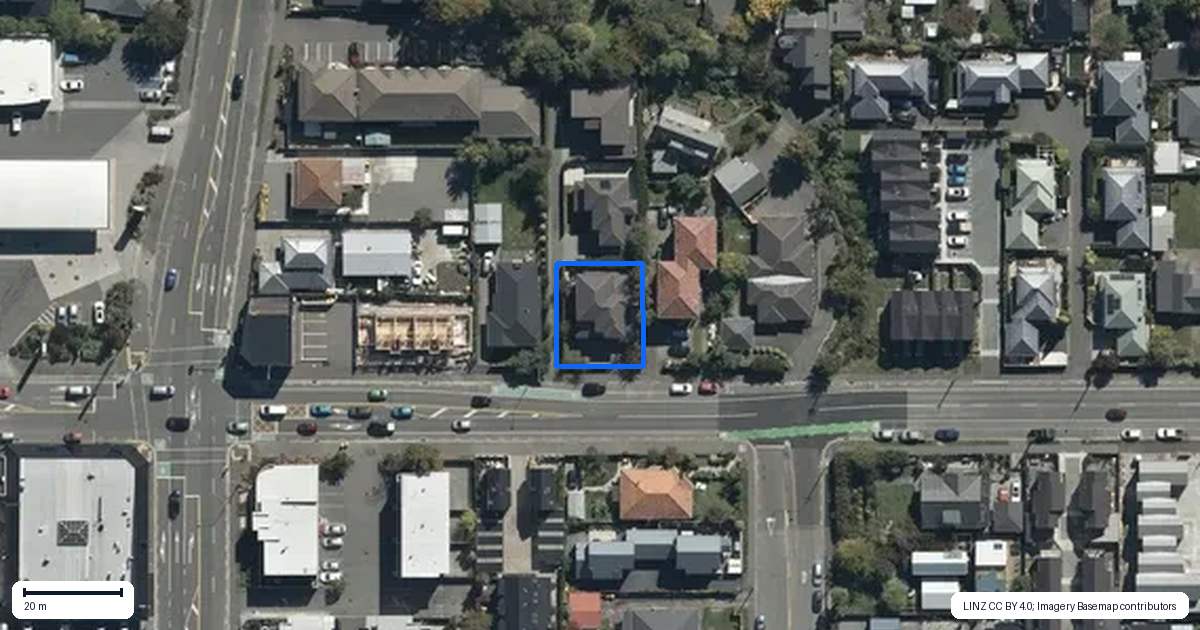 Property context map for 95A Edgeware Road, St Albans, Christchurch