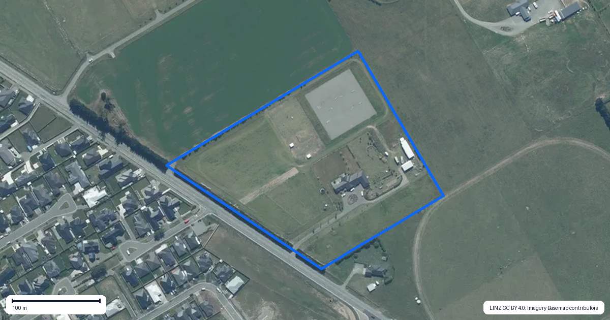 Property context map for 202 Lincoln Rolleston Road, Rolleston