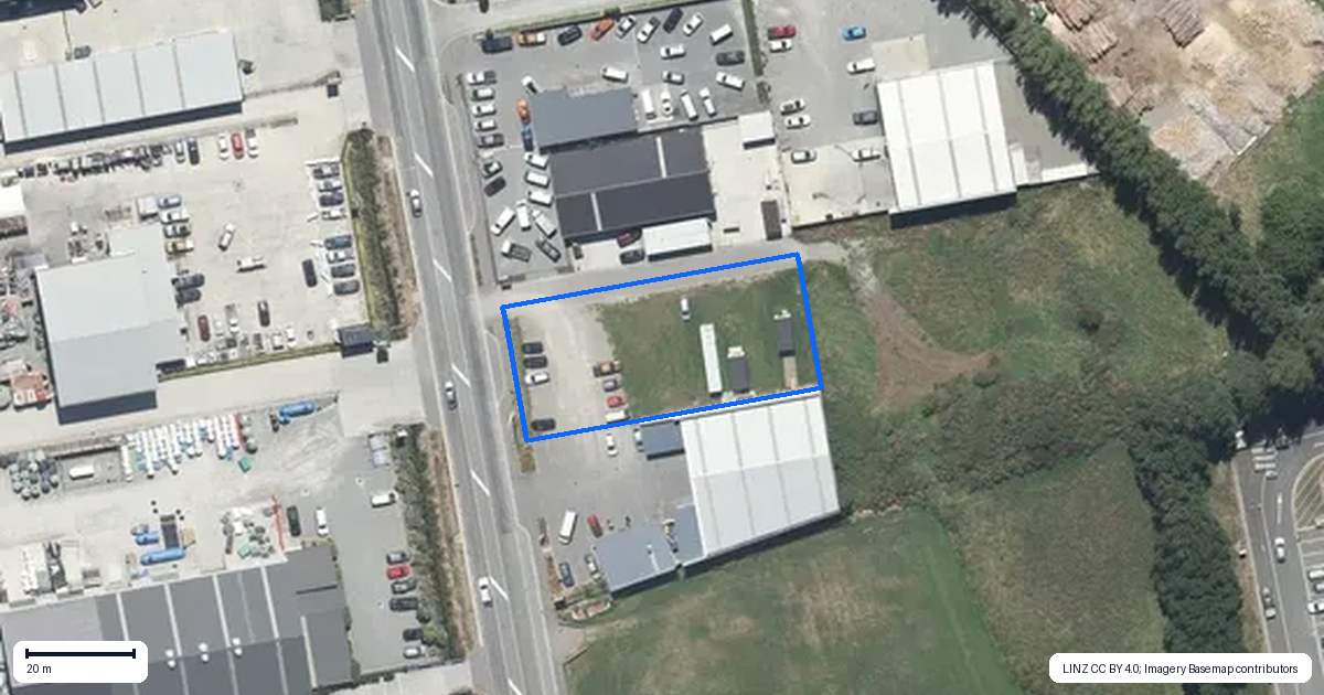 Property context map for 290 Flaxton Road, Rangiora