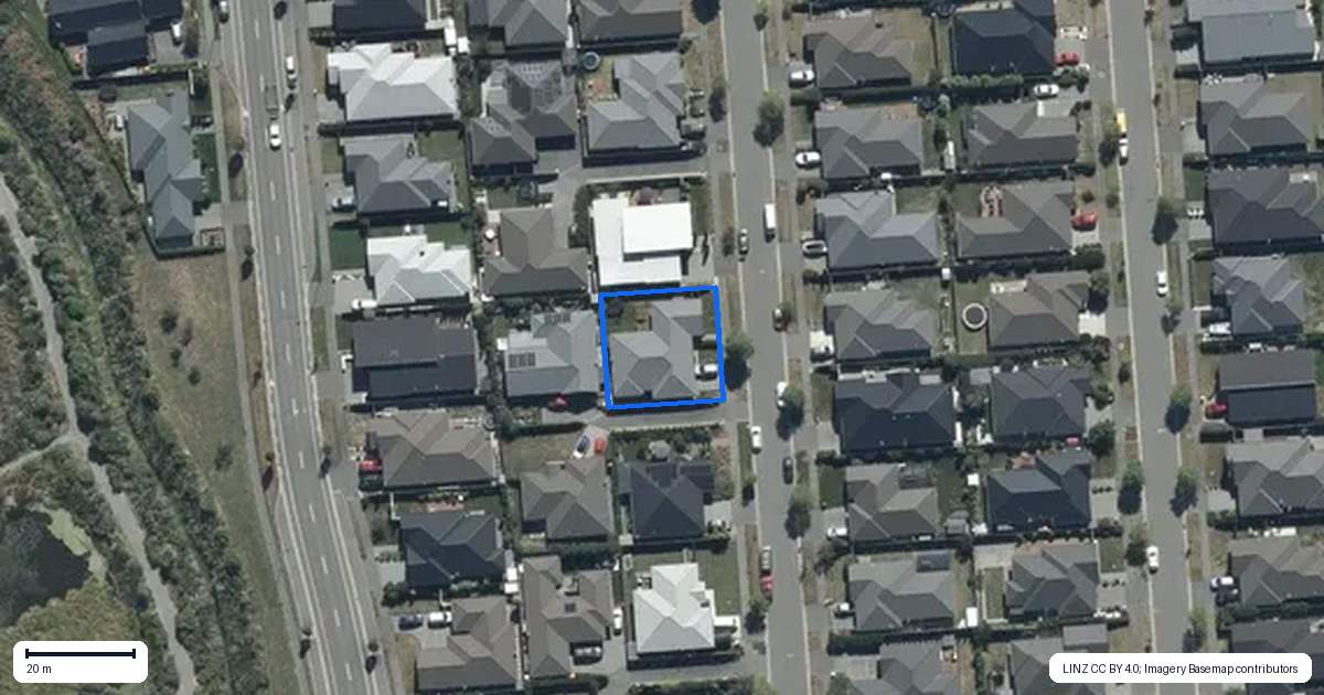 Property context map for 19 Makawe Roa Street, Marshland, Christchurch