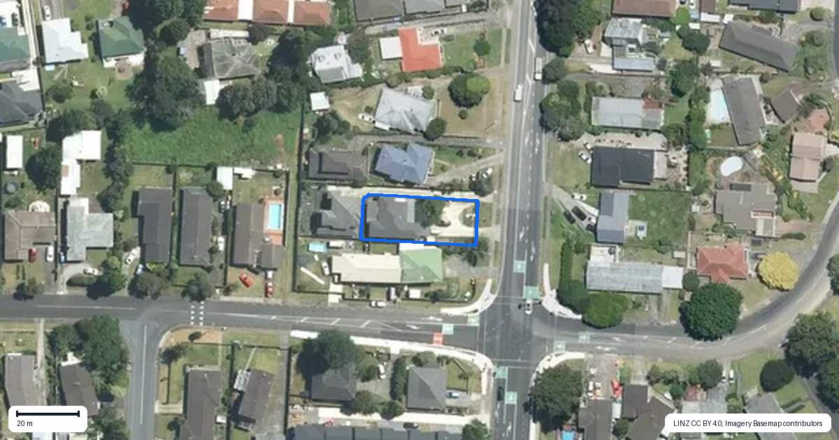 Property context map for 417 Great South Road, Opaheke, Papakura