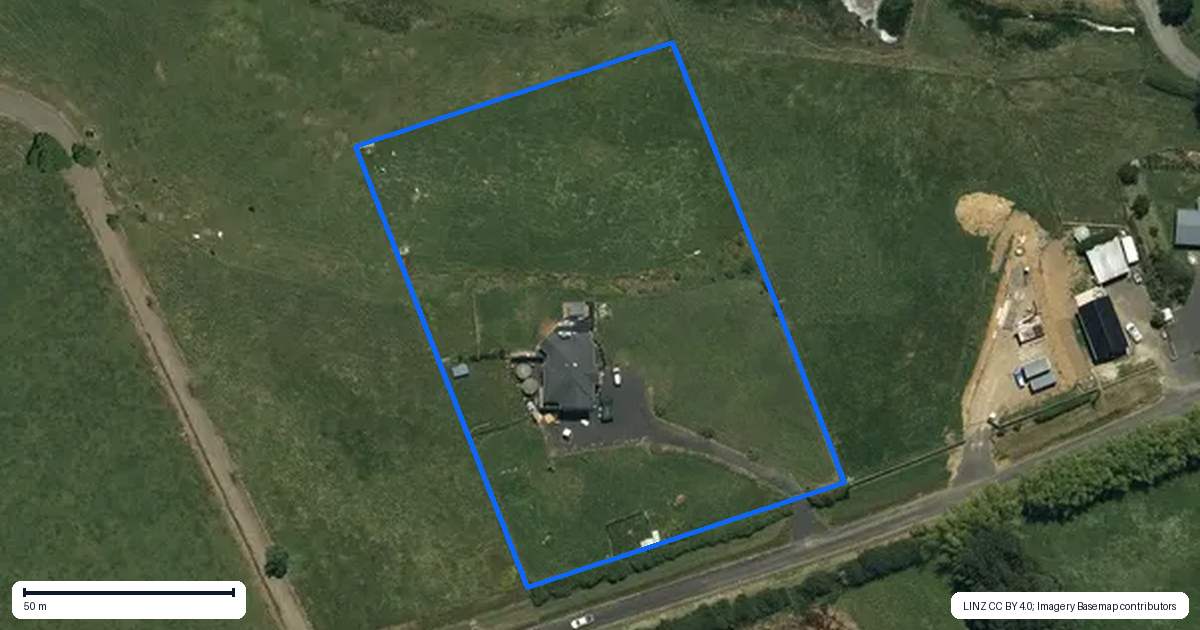 Property context map for 45 Irish Road, Mangatawhiri