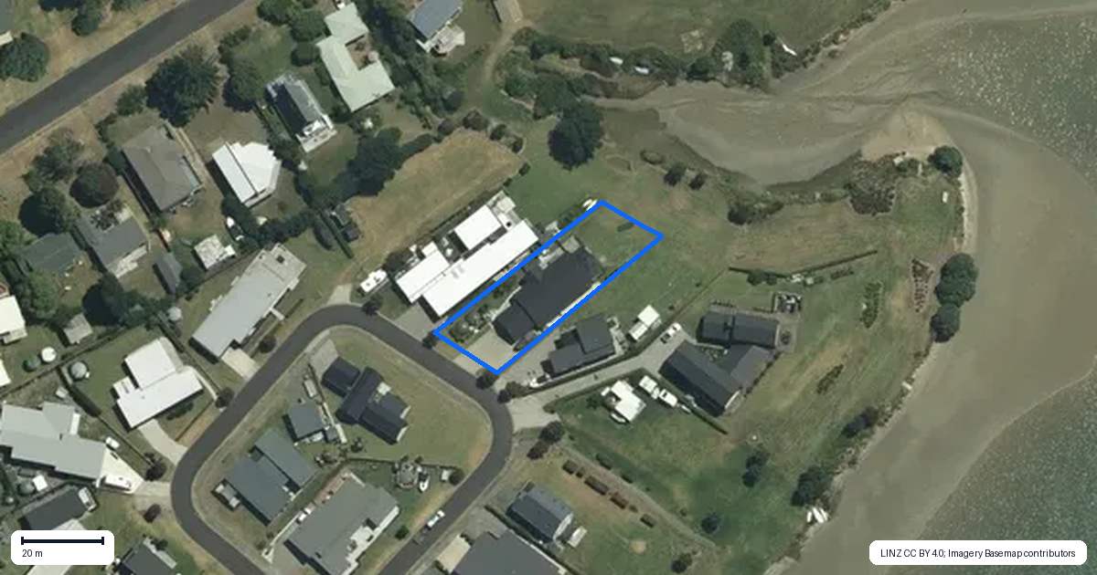 Property context map for 23 Admiral Drive, Cooks Beach, Whitianga