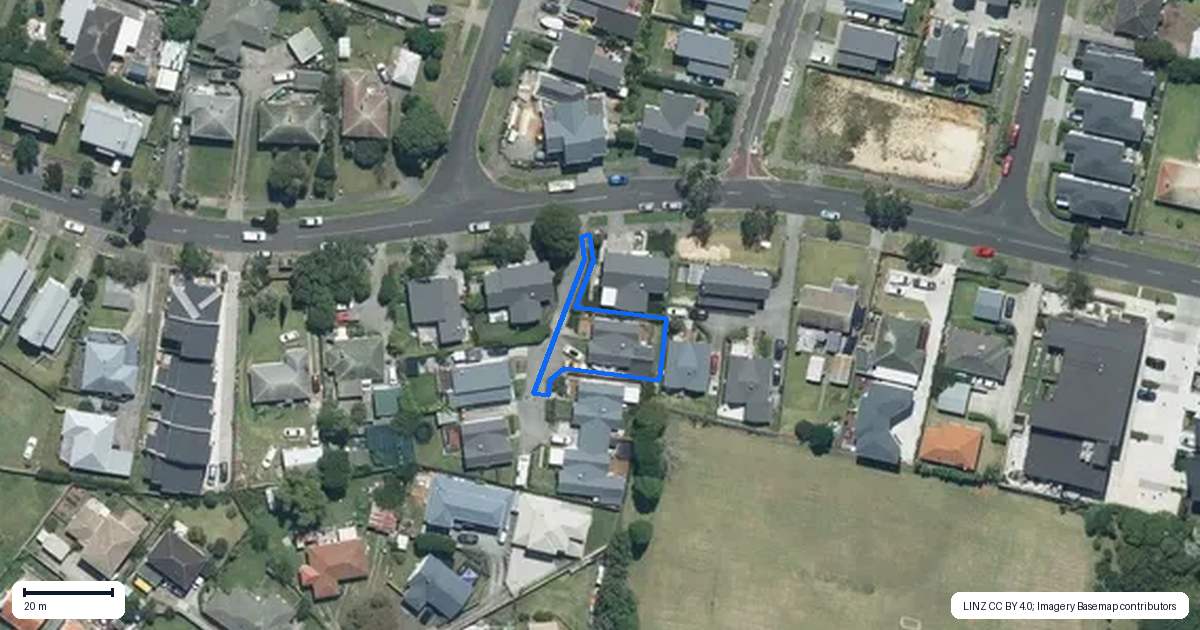 Property context map for 20A Merfield Street, Glen Innes, Auckland