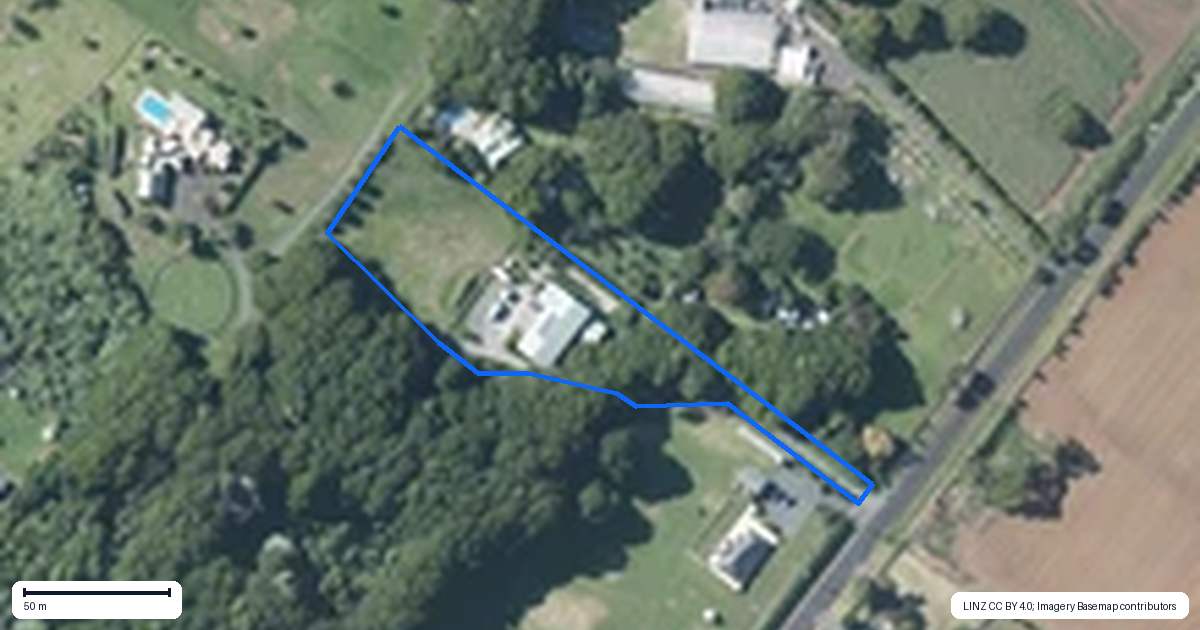 Property context map for 54 Storey Road, Waiuku