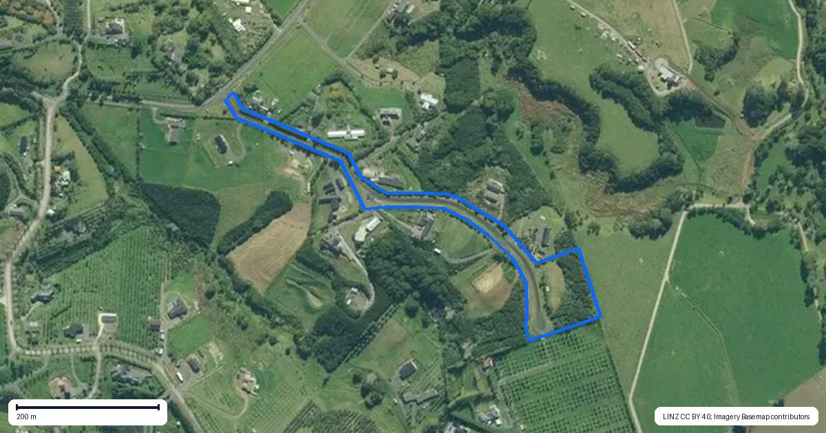 Property context map for 55 Pigeon Berry Lane, Mangawhai