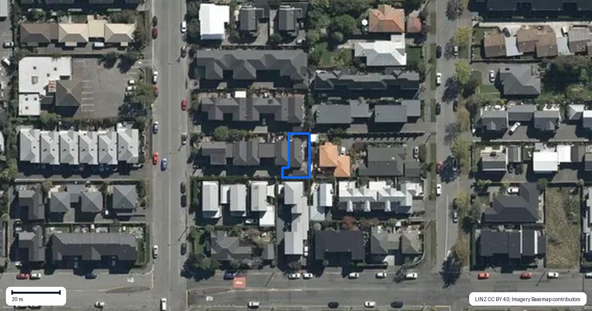 Property context map for 480E Manchester Street, St Albans, Christchurch