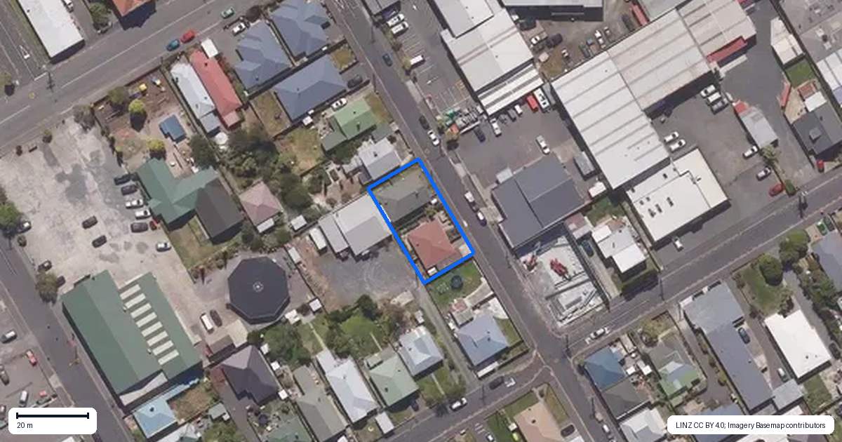 Property context map for 17 Fingall Street, South Dunedin, Dunedin