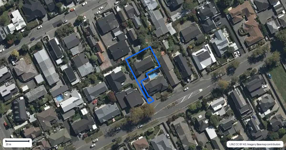 Property context map for 103 Rugby Street, Merivale, Christchurch