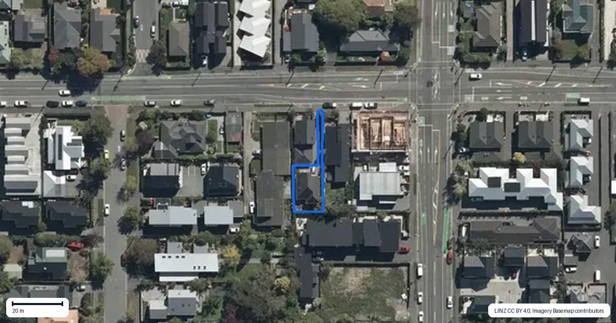 Property context map for 134 Edgeware Road, St Albans, Christchurch