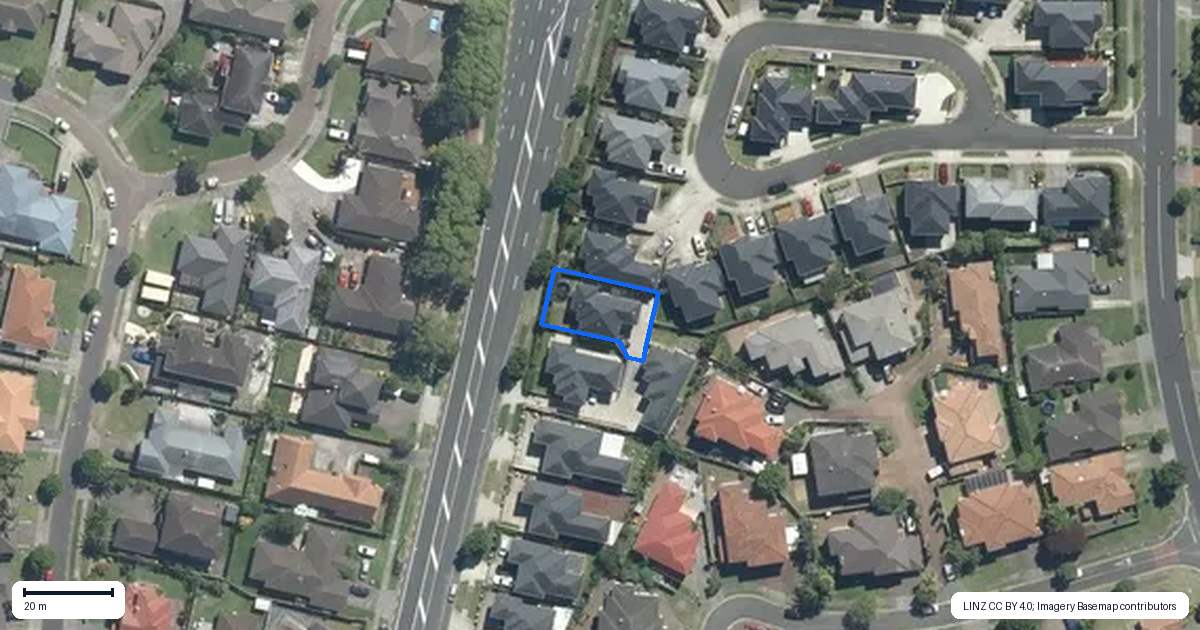Property context map for 413 Chapel Road, East Tamaki, Auckland