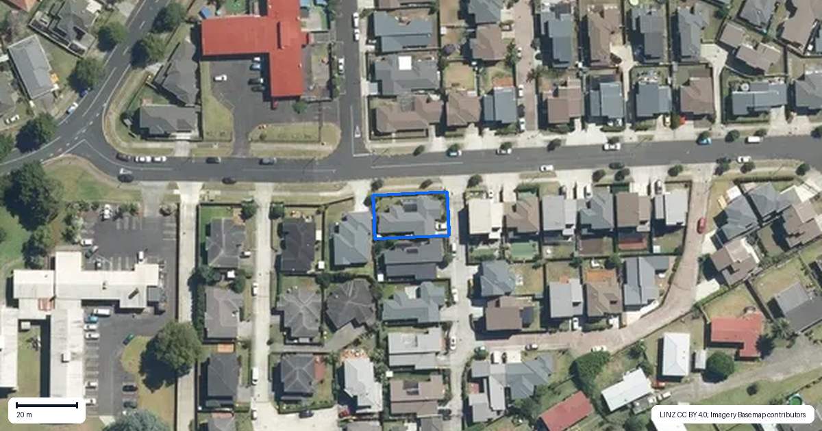 Property context map for 1 Karetai Crescent, Favona, Auckland