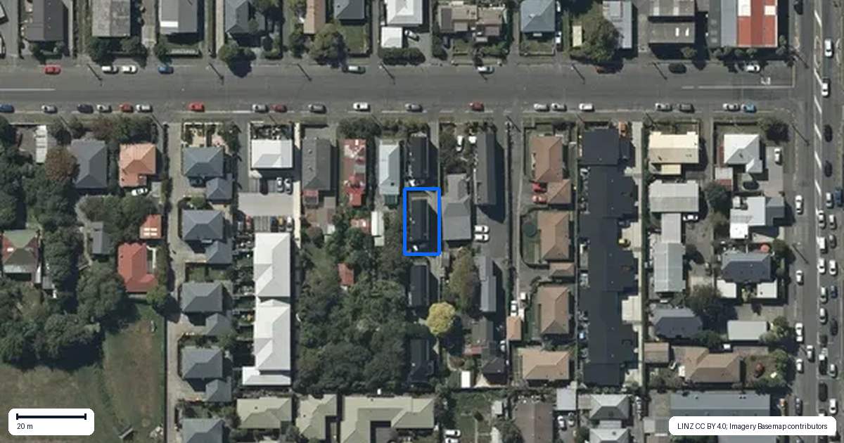 Property context map for 58A Ward Street, Addington, Christchurch