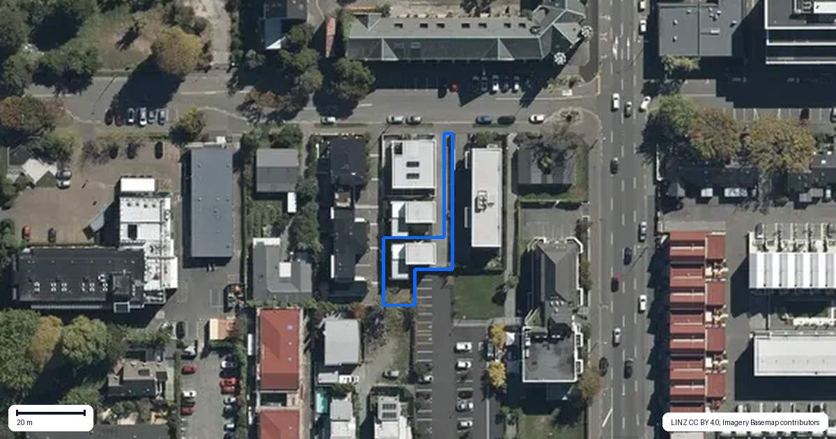 Property context map for 26B Peterborough Street, Christchurch Central, Christchurch