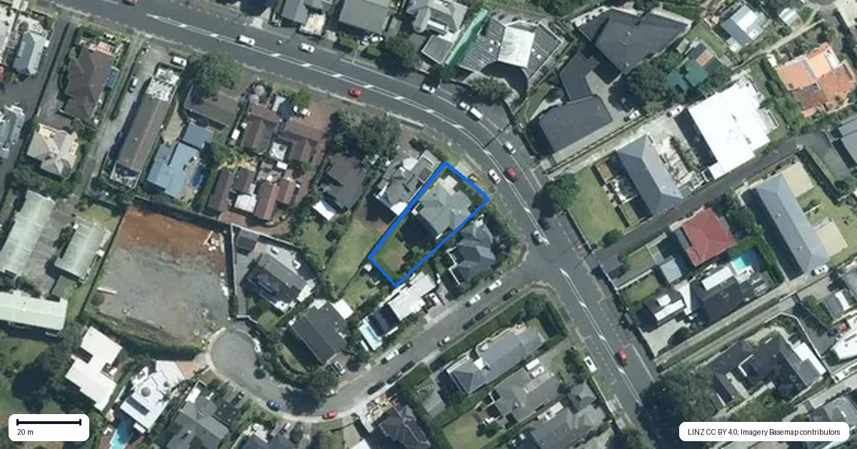 Property context map for 20 Kitchener Road, Takapuna, Auckland