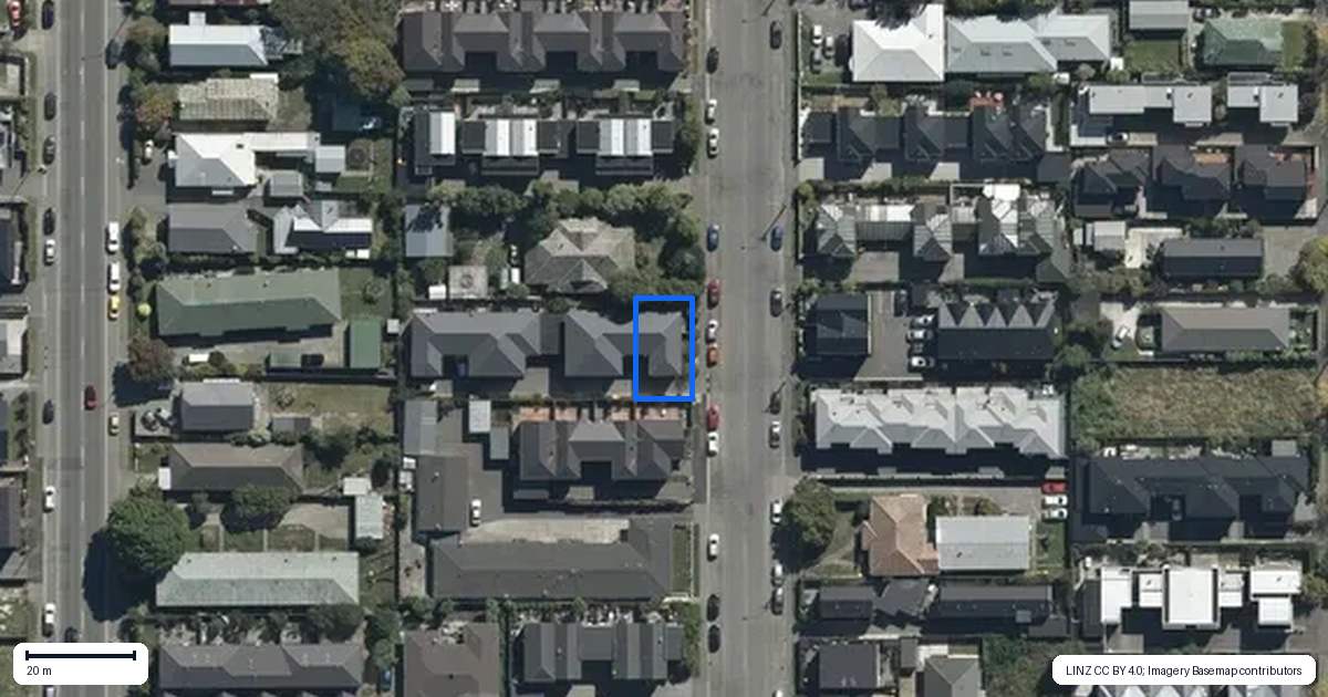 Property context map for 1/489 Manchester Street, St Albans, Christchurch
