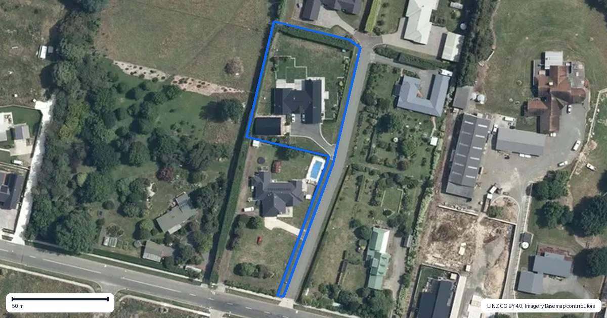 Property context map for 9 Oranga Lane, Maewa, Feilding