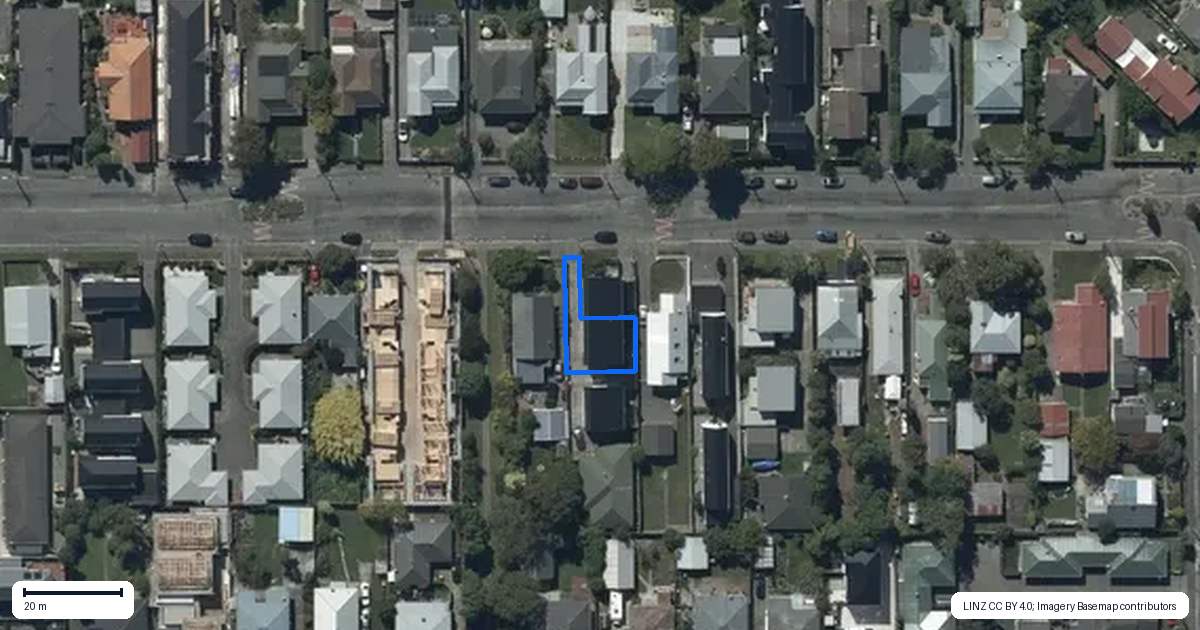Property context map for 32B Southey Street, Sydenham, Christchurch