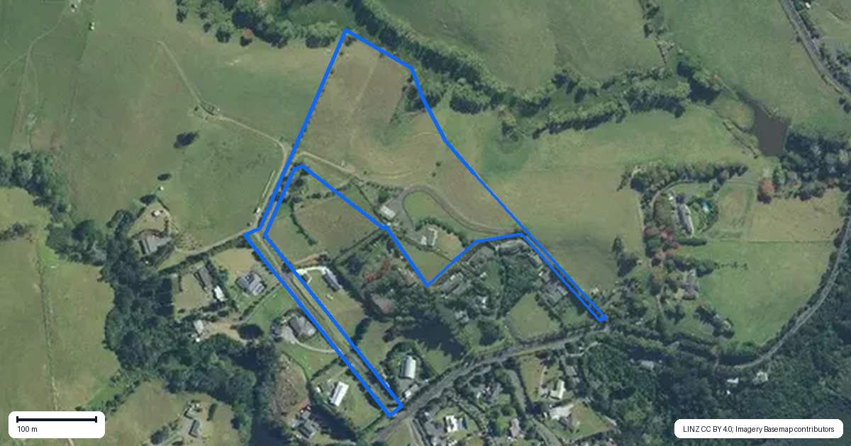 Property context map for 190 Rangitane Road, Kerikeri