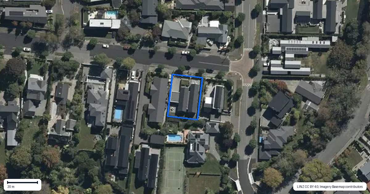 Property context map for 5 Wroxton Terrace, Merivale, Christchurch