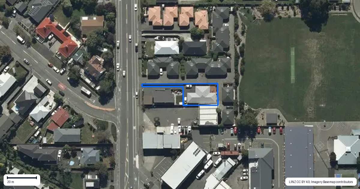Property context map for 222A Hills Road, Mairehau, Christchurch