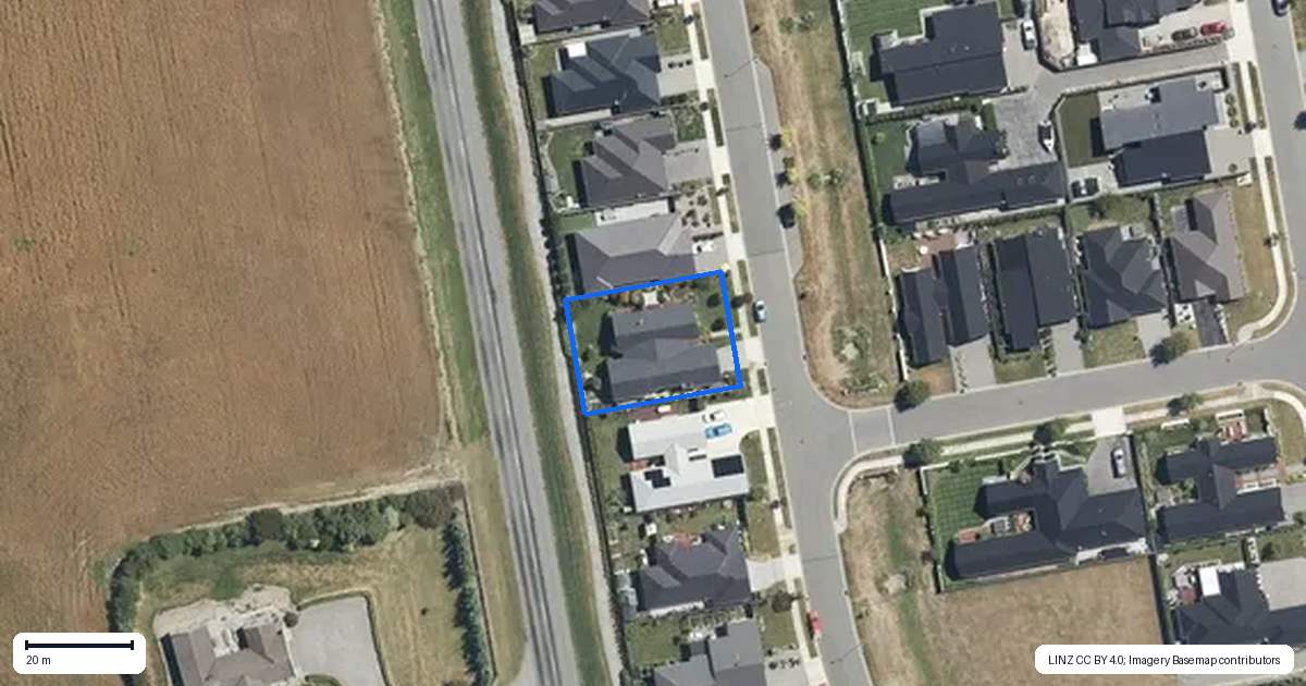 Property context map for 39 Westpark Boulevard, Rangiora