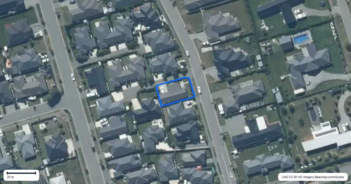 Property context map for 1 Annie Jane Close, Rolleston