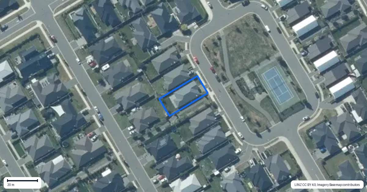 Property context map for 47 Moreton Green, Rolleston