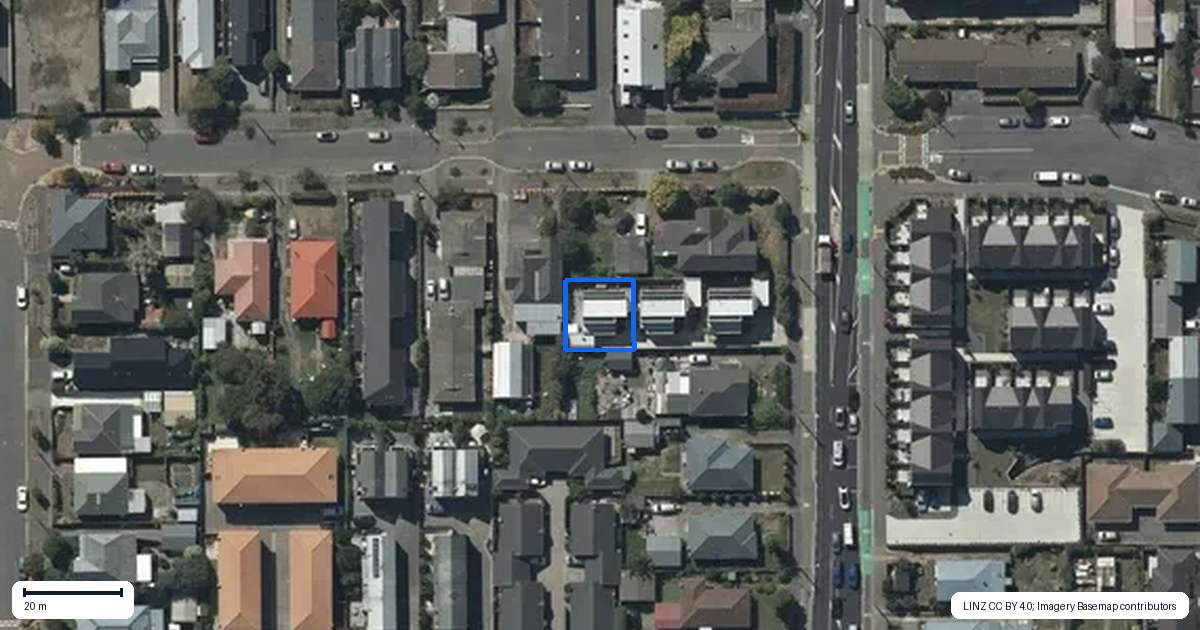 Property context map for 3/45 Antigua Street, Addington, Christchurch