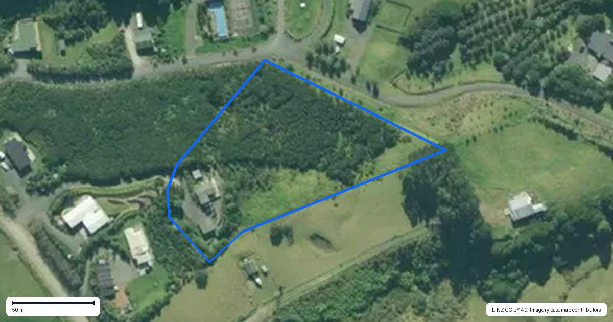 Property context map for 59 Lawrence Road, Mangawhai