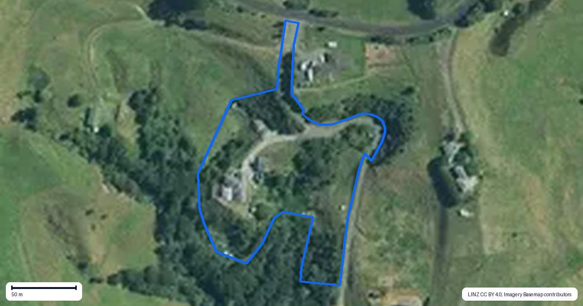 Property context map for 386A Kauri Road, Onewhero