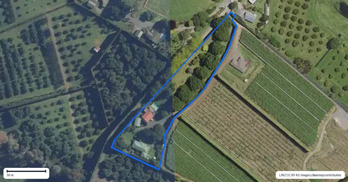 Property context map for 43 Walker Road West, Aongatete
