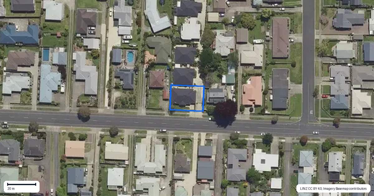 Property context map for 38A James Street, Whakatane