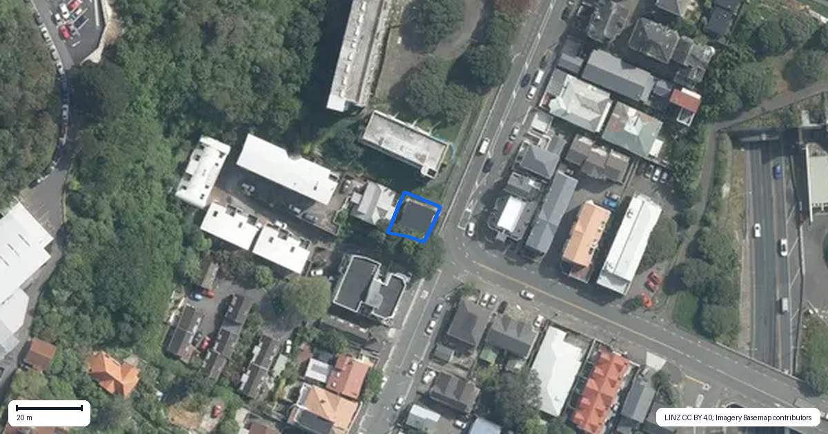 Property context map for 322B The Terrace, Te Aro, Wellington