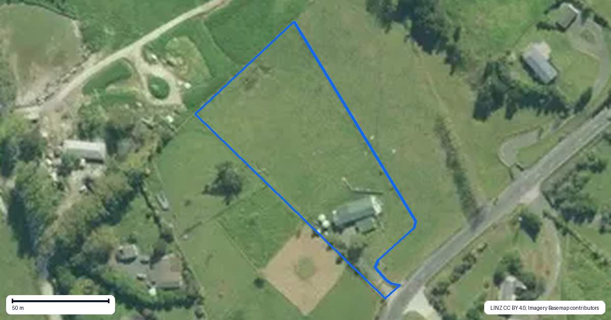 Property context map for 2214 Cove Road, Mangawhai